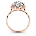 thumbnail image 4 of 1.35 ctw Cushion Cut Forever One Moissanite Flower Leaves with Diamonds Engagement Ring 14k Rose Gold, 4 of 7