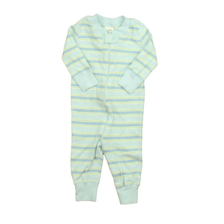 

Pre-owned Hanna Andersson Boys Blue Stripe 1-piece Non-footed Pajamas size: 6-9 Months