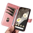 thumbnail image 6 of for Google Pixel 7 Pro Wristlet Wallet Rugged Case, PU Leather Flip Folio Cover Card Holder Bracket Phone Case Heavy Duty Classic Business TPU Inner Cover for Google Pixel 7 Pro, Rosegold, 6 of 7