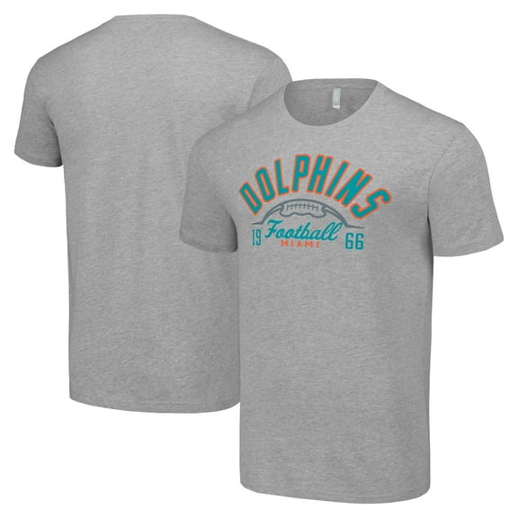 Men's Starter  Heather Gray Miami Dolphins Half Ball Team T-Shirt