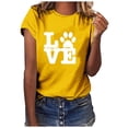 thumbnail image 2 of EQWLJWE Womens Love Paw Short Sleeve T-Shirt Dog Mom Funny Tees Letters Print O-Neck Casual Summer Tops Shirt, 2 of 4