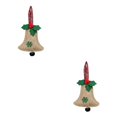 thumbnail image 4 of Monstrate Campana de Navidad Atmósferas decorativas Árbol de Navidad Colgante Tela no tejida Fondo al aire libre Patio Chimenea Decoración Albaricoque 2piezas, 4 of 6
