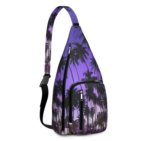 Sac à Dos à Bandoulière Paradis Vibrant - Imprimé Palmier Exotique, Élégant pour les Escapades à la Plage