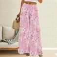 thumbnail image 2 of YUANGUANST Womens Dress Pants Womens Wide Leg Palazzo Pants Boho Floral 2025 Summer Beach Culottes Flowy Casual Trousers For Vacation Office Slacks, 2 of 4