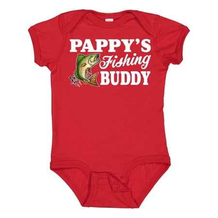 

Inktastic Pappy s Fishing Buddy with White Text Boys Baby Bodysuit