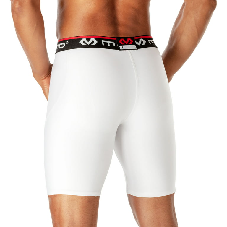 McDavid Sport Compression Athletic Shorts, White, Adult, Men's Medium 