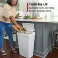 thumbnail image 4 of Rubbermaid  Kitchen Trash Can, 12.2 Gallon, Plastic, Rectangular, Touch Top Lid, Garbage Bin, White, 4 of 7