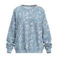 thumbnail image 4 of HELLHERO Flower Print Oversized Pullover Tops for Women Long Sleeve Crewneck Sweatshirt Comfy Fall Winter Outfits Clothes Size S, 4 of 7