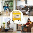 thumbnail image 4 of XINQIHANG Mobile Book Cart, Movable Bookshelf Trolley Cart, Reusable Rolling Storage Cart Movable Bookshelf for Kitchen, Bedroom, Living Room and Laundry Room, 4 of 7