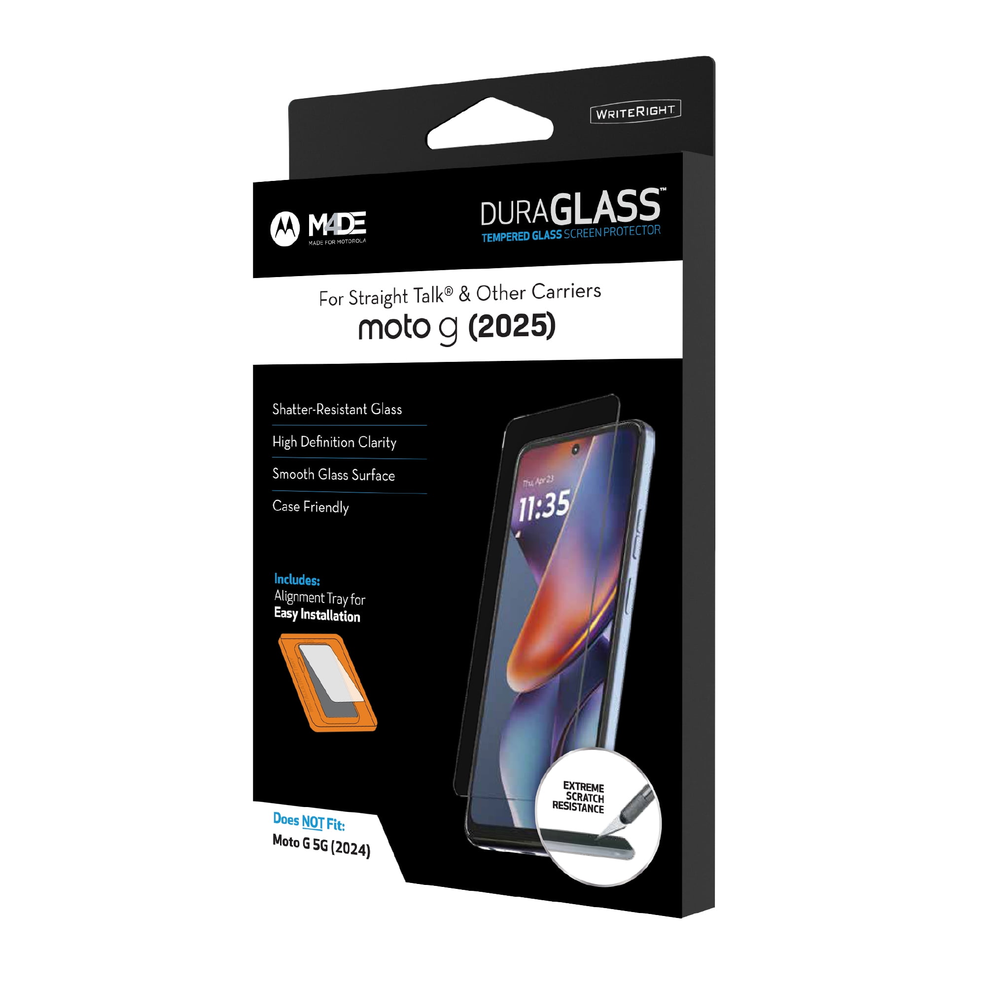 DuraGlass Tempered Glass Screen Protector with Quick Installation Tray for Motorola moto g (2025)