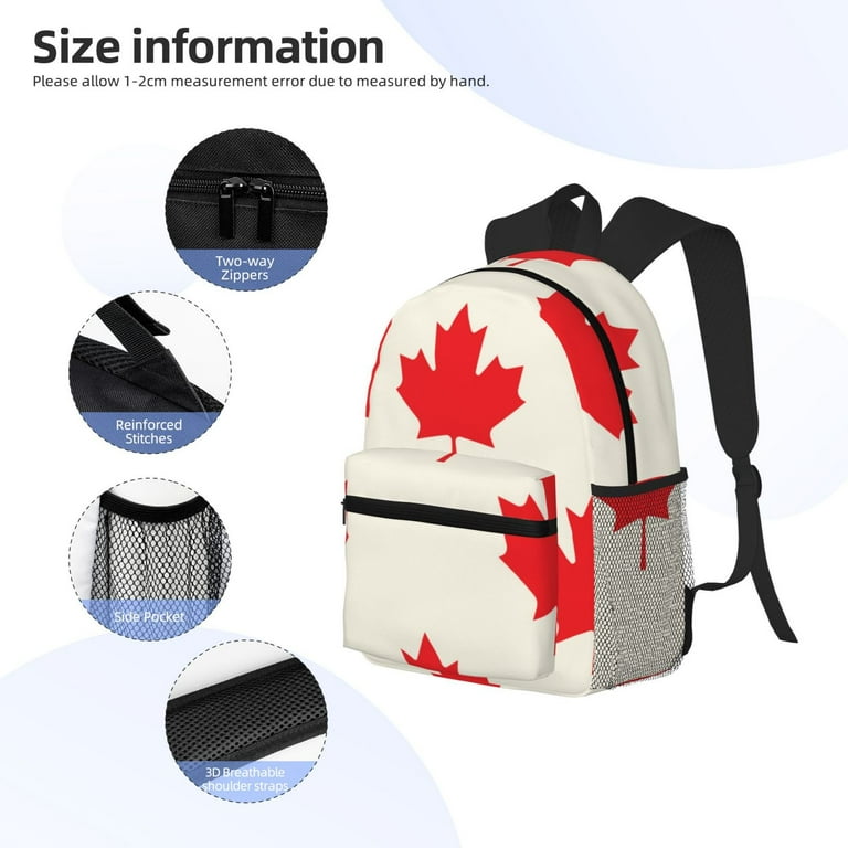 Easygdp Happy Canada Day Casual Laptop Backpack, Large Capacity