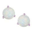 thumbnail image 3 of Star K� Round 6mm Genuine Opal Three 3 prong Martini Screw back Stud earrings, 3 of 9