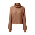 thumbnail image 6 of Women's Fashion Knitted Cropped Turtleneck Sweater, 6 of 9