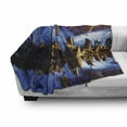 thumbnail image 3 of Landscape Soft Flannel Fleece Throw Blanket, Geographic Formations in a Mysterious Cave with Reflections on Water Photo, Cozy Plush for Indoor and Outdoor Use, 50" x 70", Blue and Brown, by Ambesonne, 3 of 6