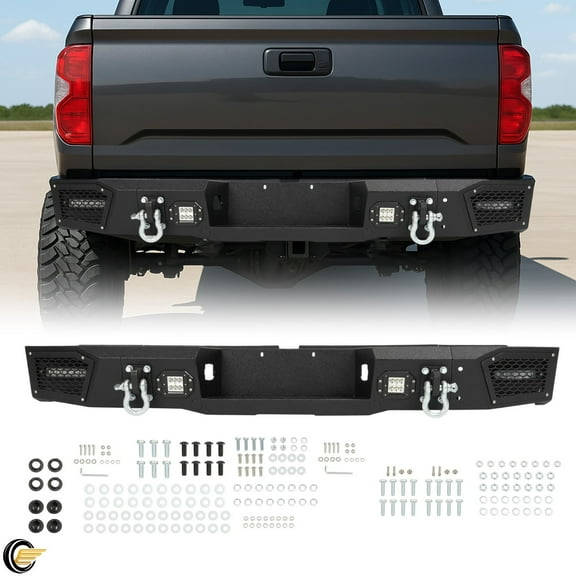 Off-road Steel Rear Bumper W/ Sensors&LED Light&D-Ring For Toyota Tundra 2000-06