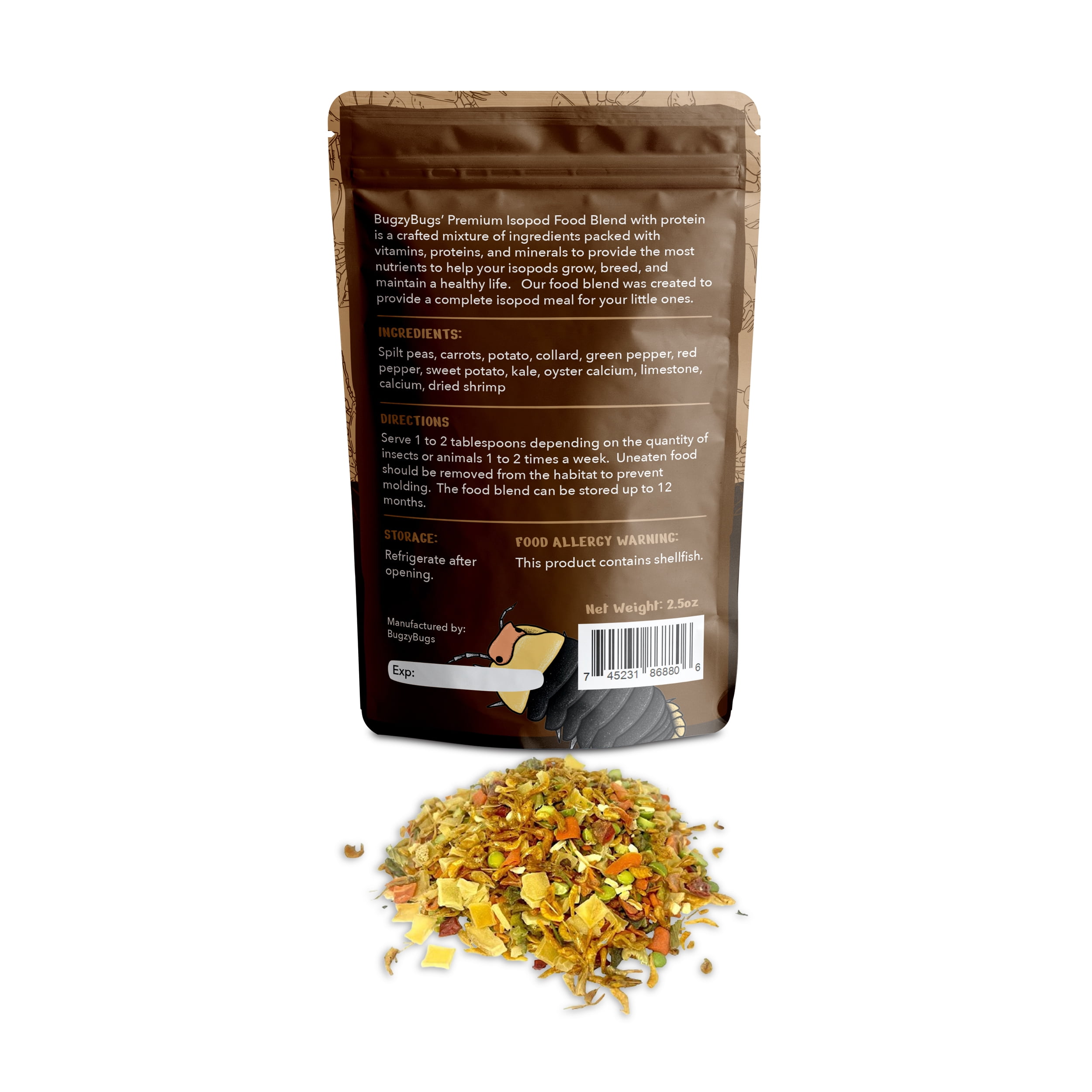 BugzyBugs Isocare Premium Dry Food Mix for Insects, Reptiles, Isopods and Invertebrates Bundle of 3