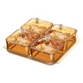 thumbnail image 2 of Luzkey Dried Fruit Plate Set Spice Jars Food Storage Box with Lids Appetizer Plate Decorative Candy Bowl for Dining Room Countertop 4 Grid Brown, 2 of 8