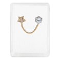 thumbnail image 1 of JOYARIS Arete Broquel Grande Estrella Zirconia Cadena Mujer Oro 10k A-0000192, 1 of 4