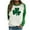 Green, variant on Patlollav Womens O Neck Casual Long Sleeve Pullover Print Stitching T Shirt Top