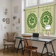 thumbnail image 5 of St. Patrick's Day Kitchen Curtain for Berdoom Living Room Cafe 54 Inch Length, Farmhouse Green Lucky Clovers Border Tiers Curtains Light Filtering Drapes Window Treatment 2 Panels 52"Wx54"L, 5 of 8