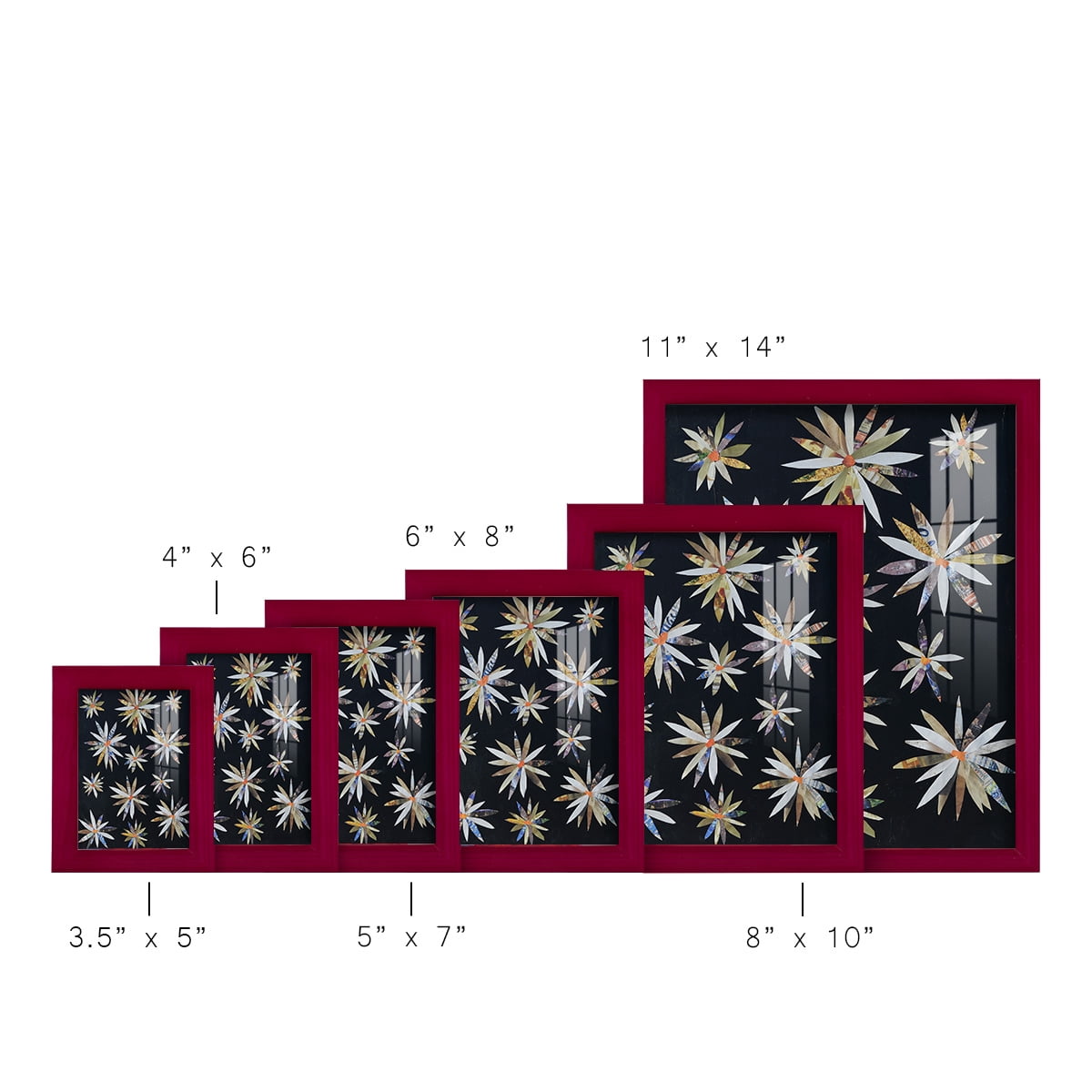 Starburst Too I - Framed Print w/glass - Cherry Red