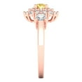 thumbnail image 3 of 1.6 ct Brilliant Round Cut Yellow Zircon 14k Rose Gold Halo Solitaire with Accents Bridal Wedding Engagement Promise Anniversary Ring for Women size 6.75, 3 of 7