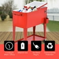 thumbnail image 5 of Costway 80-quart Cooler Beer Cart Outdoor Entertaining Rolling Party Steel Bar Bistro, 5 of 10