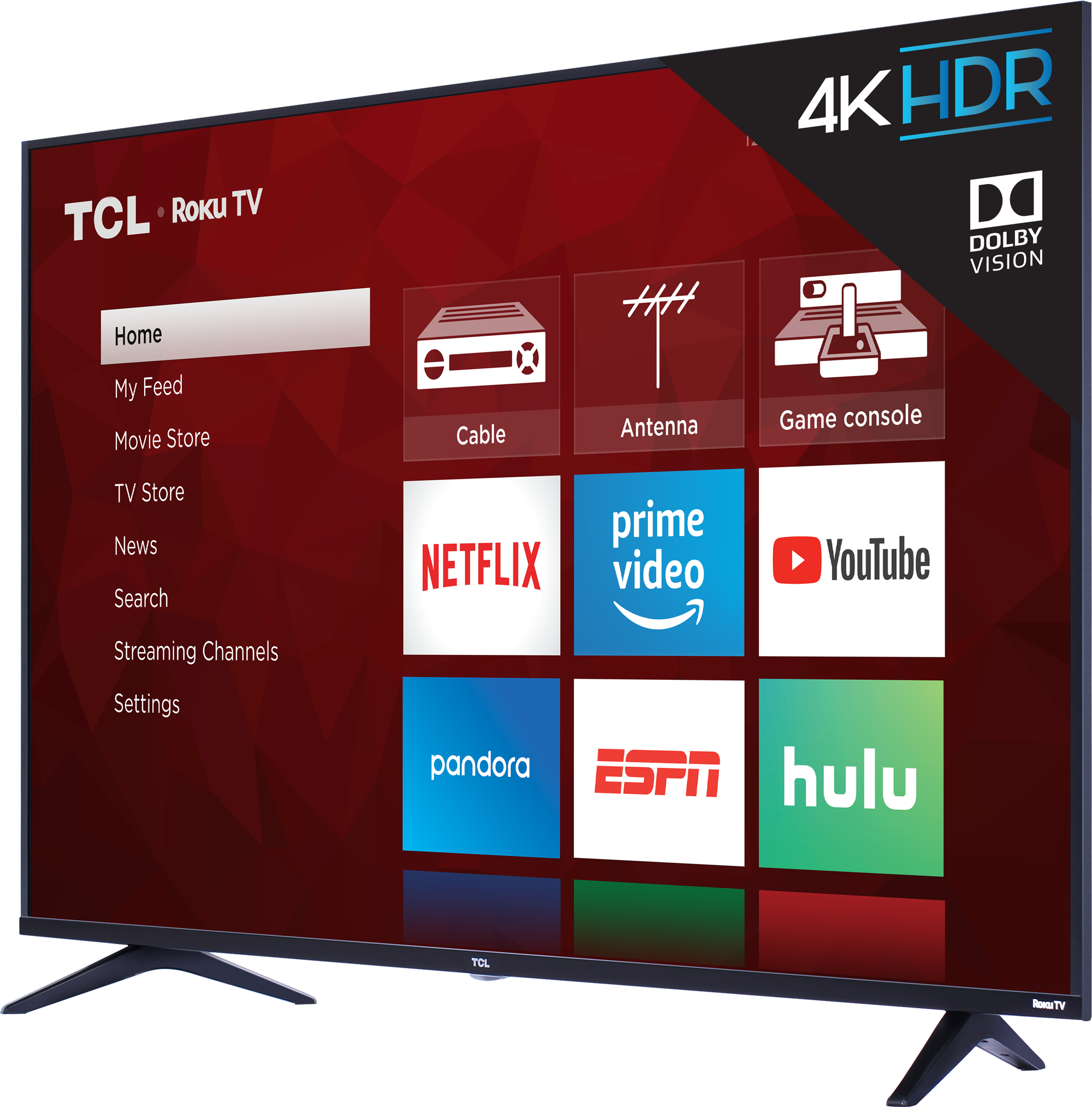 TCL 43" Class 4K Ultra HD (2160p) Dolby Vision HDR Roku Smart LED TV (43S517) - image 3 of 16