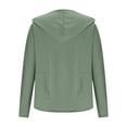 thumbnail image 3 of Felirenzacia Women's Long Sleeve Solid Color Hoodie, V Neck Pullover Top， Slim Fit Fall Sweatshirt, S-3XL, 3 of 7