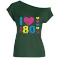 thumbnail image 4 of Women I Love The 80s Off The Shoulder Tops Disco 80s T Shirts, 4 of 5