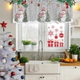thumbnail image 5 of Christmas Grey Curtain Valances for Windows, Kitchen Valance Window Treatments Panel 2 Pack, Xmas Snowman Birds on Pine Branch Snowflake Rod Pocket Short Curtains for Bathroom Bedroom 60 x 18 Inch, 5 of 8