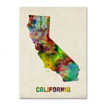 Trademark Fine Art "California Map" Canvas Wall Art by Michael Tompsett