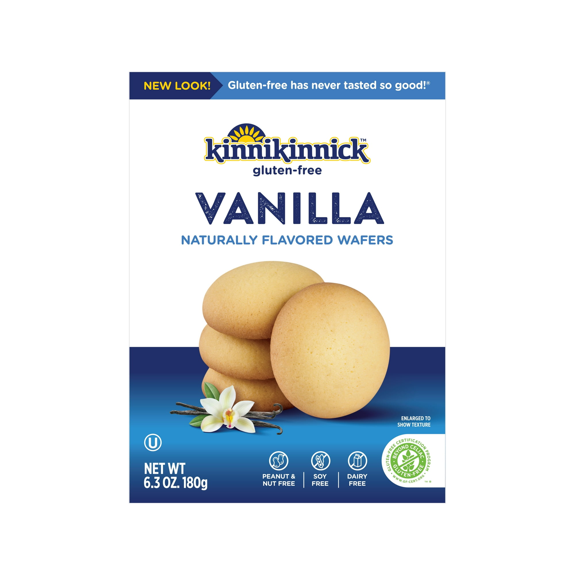 Kinnikinnick Gluten Free, Vanilla Wafer, Gluten Free Vanilla Naturally Flavored Wafers, Gluten Free Cookies, Kosher, Peanut Free, Nut Free, Soy Free, Dairy Free, 6.3 oz.