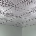 thumbnail image 2 of FASÄDE Traditional 3 Decorative Vinyl 2ft x 2ft Lay in Ceiling Panel in Brushed Aluminum (5 Pack), 2 of 5