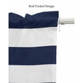 thumbnail image 5 of Navy Blue White Striped Kitchen Valances for Windows Farmhouse Linen Window Valance Curtain for Living Room Window Treatment Farmhouse Stripe Modern Art Valance Rod Pocket Topper Drape, 54 x 18 Inch, 5 of 6