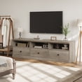 thumbnail image 3 of Mid-Century Modern TV Stand for 70-80 Inch TVs – Entertainment Center with Storage Drawer & Open Shelves, Wood Media Console Cabinet for Living Room/Bedroom, Rustic Gray, 1.78 Meters, Grey, 3 of 8