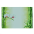 thumbnail image 2 of Spa Cutting Board, Orchid Flowers with Bamboo Branches in Vibrant Colors Practice Themes, Decorative Tempered Glass Cutting and Serving Board, Large Size, White and Green, by Ambesonne, 2 of 5