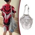thumbnail image 3 of 1 Pcs Cotton Mesh Produce Bag, Reusable Cotton Mesh Grocery Bag Washable String Bag Farmers Market Shopping Net Bags Beach Organizer Bulk Aesthetic Portable Tote with Handles, 3 of 9