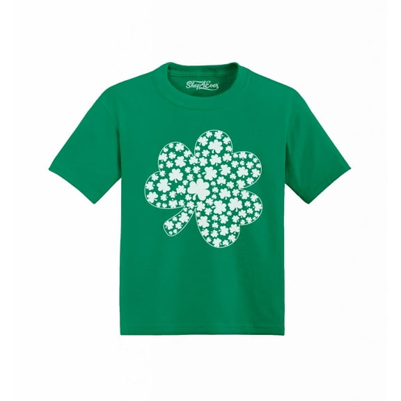 Shop4Ever Shamrock Cloud St. Patrick's Day Toddler's Cotton T-Shirt 2T Green