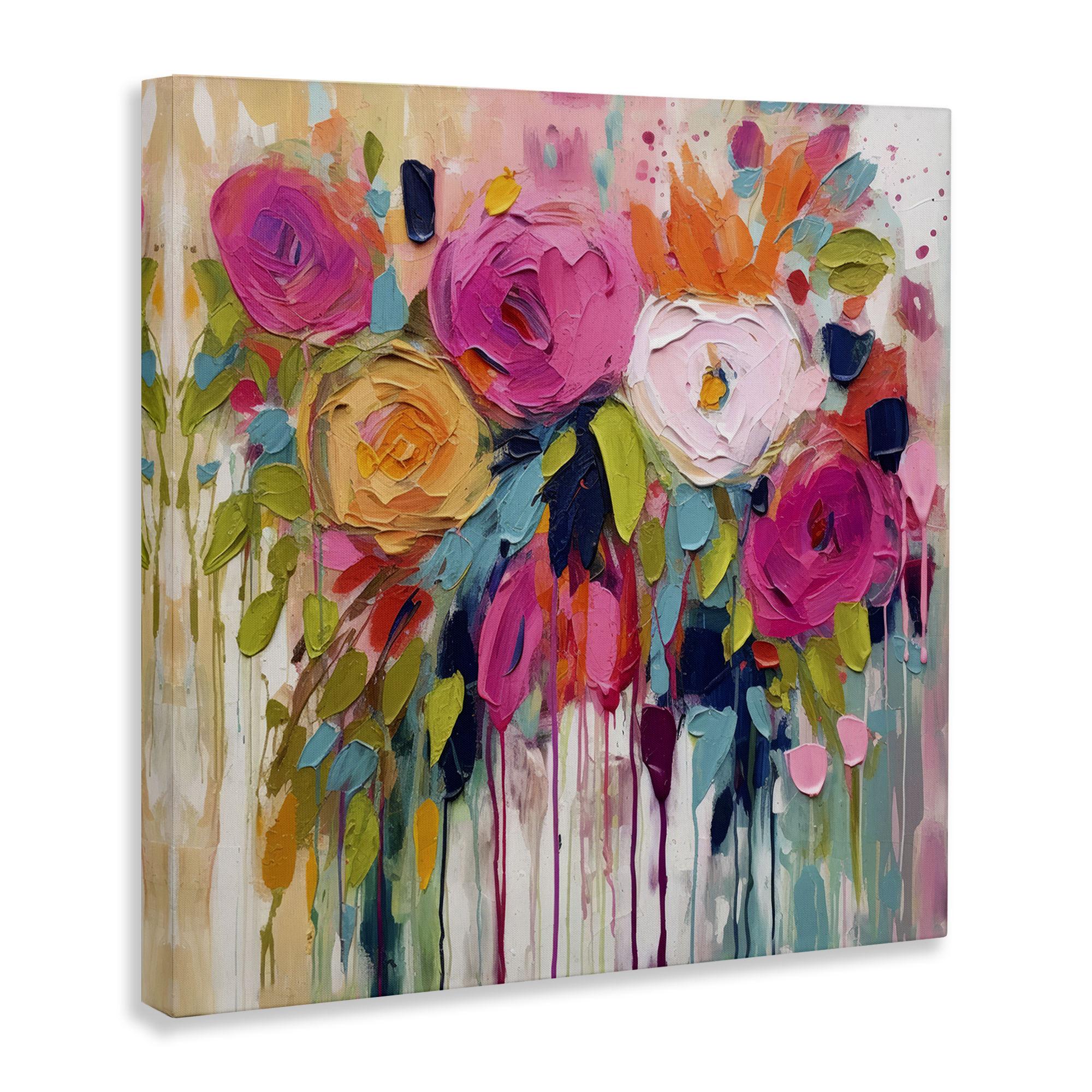 Stupell Industries Urban Paint Bouquet Botanical & Floral Painting Gallery Wrapped Canvas Art Print Wall Art, 24 x 24