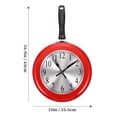 thumbnail image 2 of LOLIPPYY Stainless Steel Red Frying Pan Wall Clock, Mute Hanging Design, Decorative Kitchen Wall Clock, 1 Set, 2 of 7