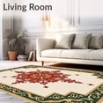 thumbnail image 2 of ODIKA 6'x9' Machine Washable Non-Slip Area Rug, Vintage Distressed Medallion With Secure Base High Traffic Rug, Red, 579740, 2 of 7
