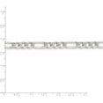 thumbnail image 4 of Sterling Silver 7mm Pave Flat Figaro Chain (18 X 7) Made In Italy qff180-18, 4 of 5