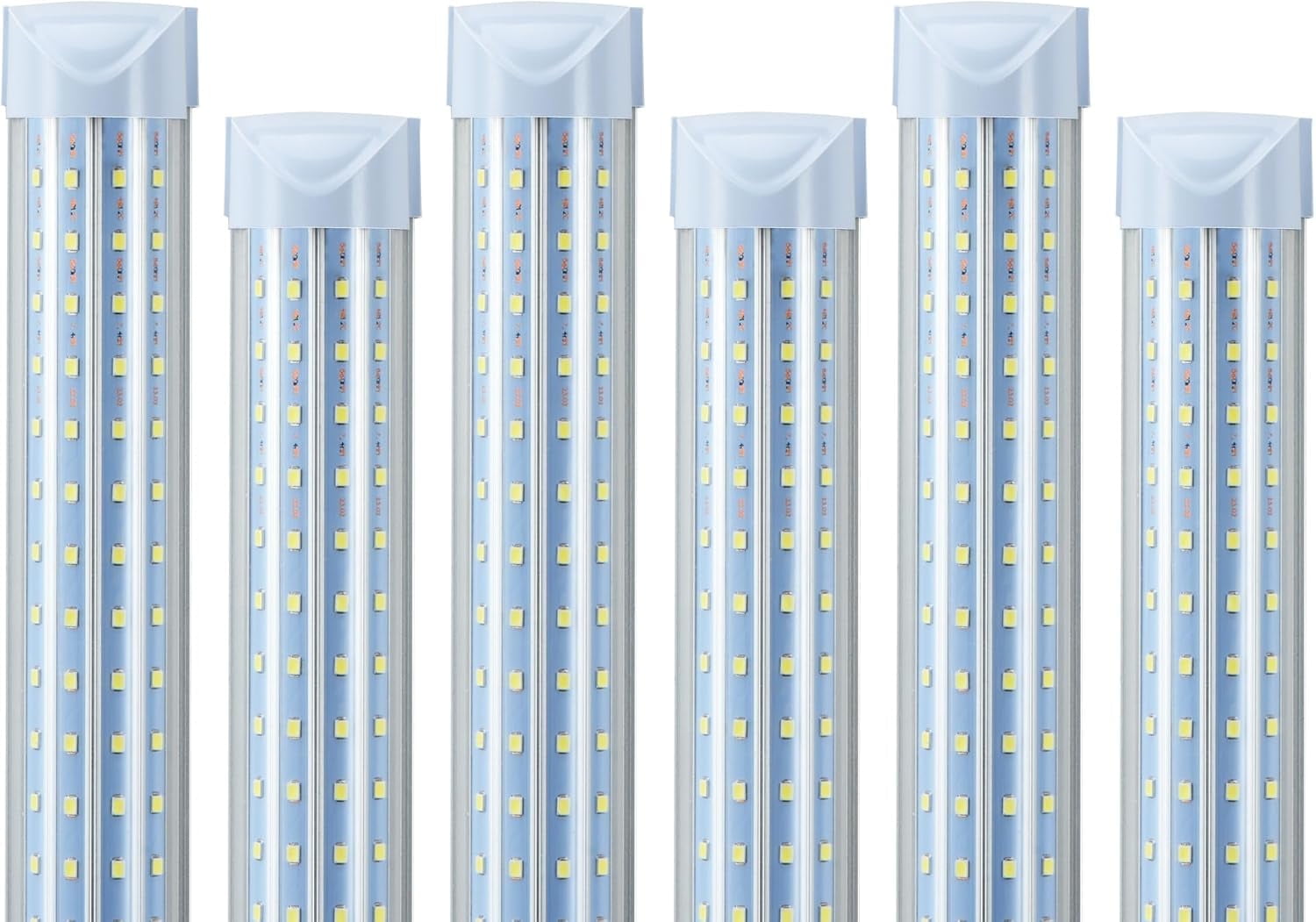 U Shape T8 8ft LED Shop Light Fixture Linkable, 150W Cold White 6000K 6-Pack