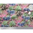 thumbnail image 2 of Soimoi Poly Georgette Fabric Rabbit,Lilac & Pansy Floral Fabric Prints By Yard 42 Inch Wide, 2 of 3