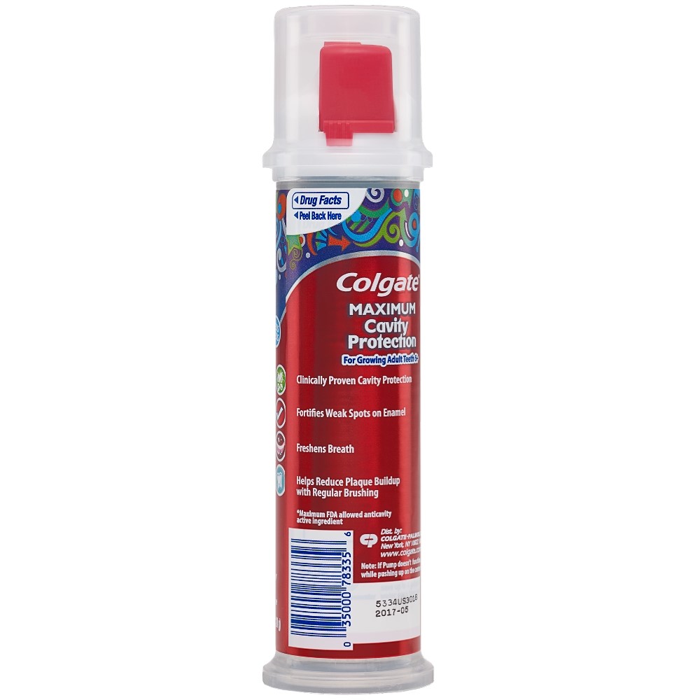 Colgate Kids Toothpaste Pump, Maximum Cavity Protection, Mild Bubble Fruit Flavor, 4.4 oz - image 2 of 4