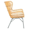 thumbnail image 2 of SAFAVIEH Lenu Rattan Accent Chair w/Cushion, Natural/Black, 2 of 11