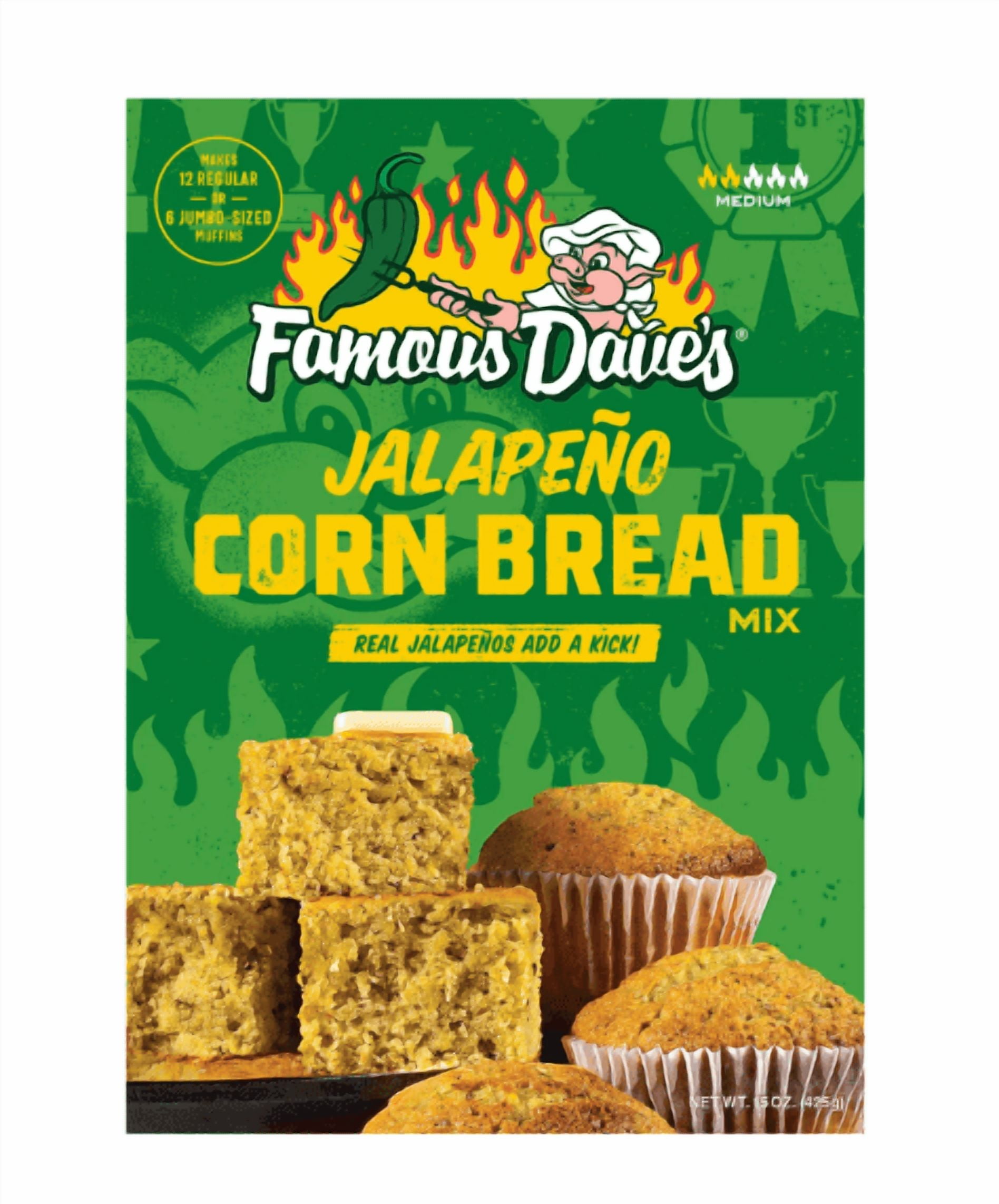 Pack of 2 Famous Dave's Jalapeno Corn Bread Mix, 15 oz - Walmart.com