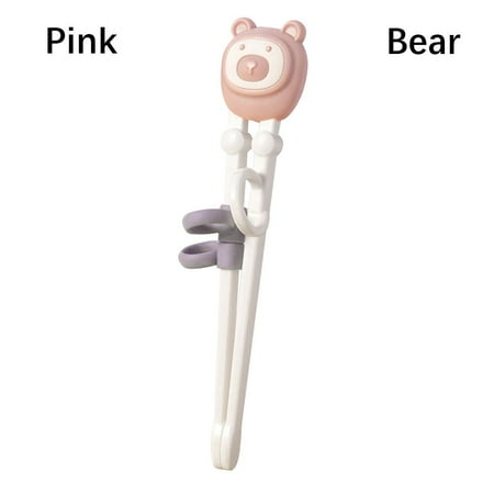 

Cute Toughness Baby Kids Eating Helper Learning Chopsticks Beginner Chopstick Training Chopsticks PINK BEAR