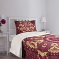 thumbnail image 5 of Ambesonne Purple Mandala Quilted Bedspread Set 2 Pcs, Eastern Retro, Twin Size, Dried Rose Yellow, 5 of 6